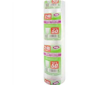 50PK HALF PINT PLASTIC GLASSES
