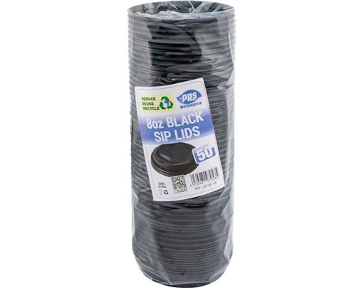 50PK 8oz BLACK DRINK CUP LIDS