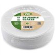 100PK 23cm PLASIC WHITE PLATES