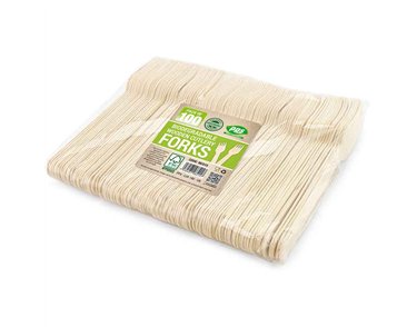 100PK WOODEN FORKS