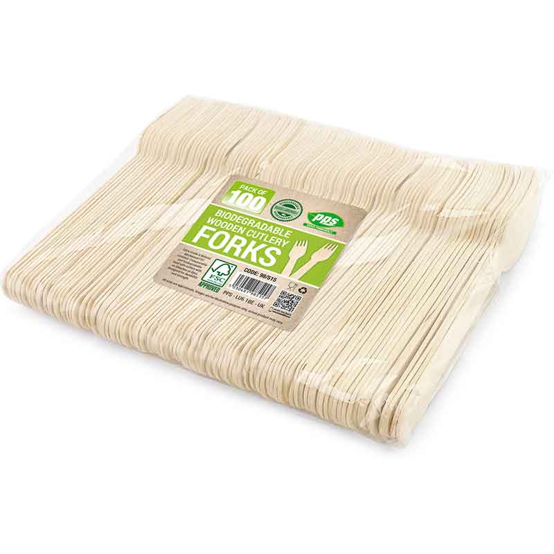 100PK WOODEN FORKS