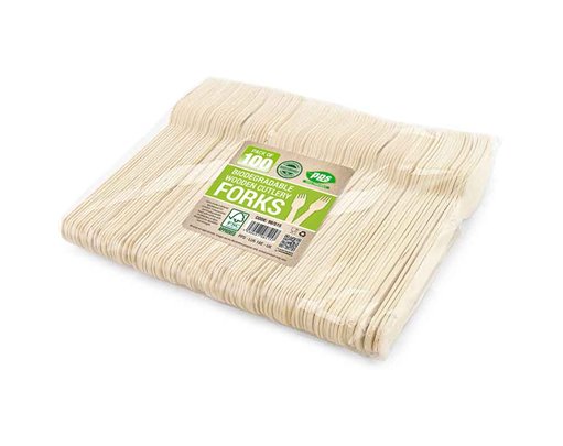 100PK WOODEN FORKS