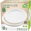 10PK 23cm WHITE BAGASSE PLATES