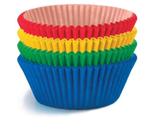 40PC ASST PLAIN COLOURS BAKING CUPS