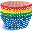 40PC ASST PLAIN COLOURS WITH CHEVRONS BAKING CUPS