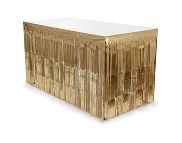 GOLD FRINGE TABLE SKIRT