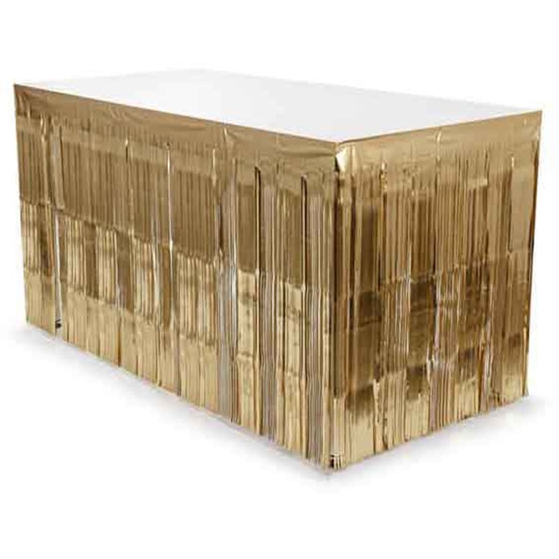 GOLD FRINGE TABLE SKIRT