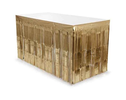GOLD FRINGE TABLE SKIRT