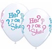 (25) HE? OR SHE? WHITE 11IN BALLOONS