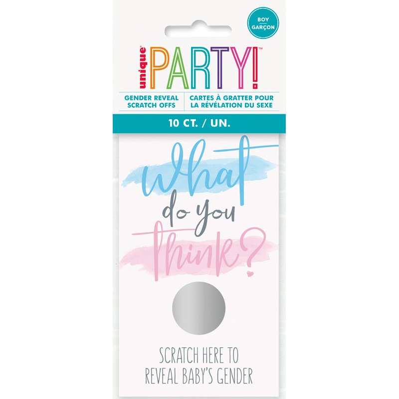 10PK "BOY" SCRATCH-OFF GENDER REVEAL PARTY GAME