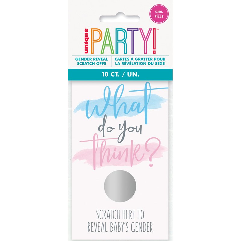 10PK "GIRL" SCRATCH-OFF GENDER REVEAL PARTY GAME