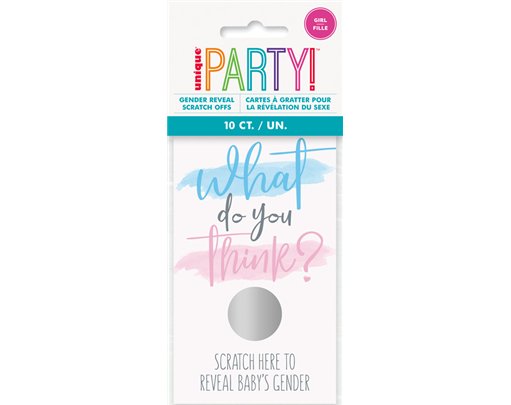 10PK "GIRL" SCRATCH-OFF GENDER REVEAL PARTY GAME