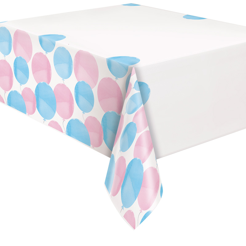 54X84IN GENDER REVEAL PARTY PLASTIC TABLE COVER