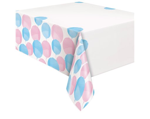 54X84IN GENDER REVEAL PARTY PLASTIC TABLE COVER