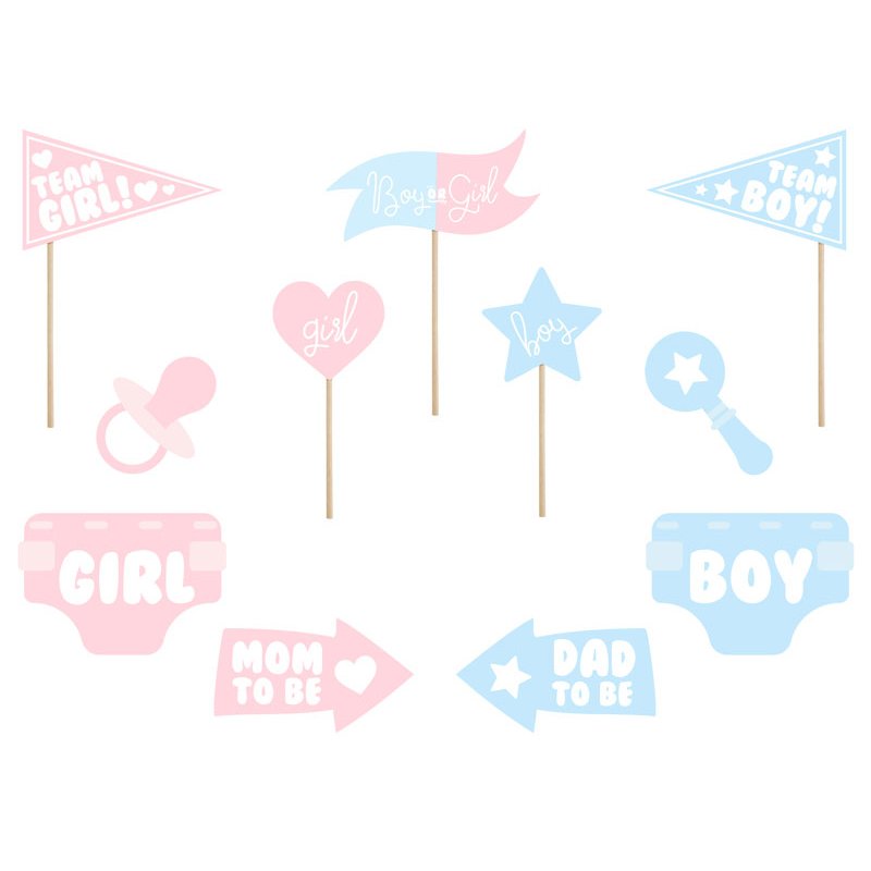11PC GENDER REVEAL PHOTO PROPS