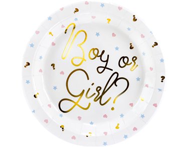 6PK 23cm BOY OR GIRL PLATES