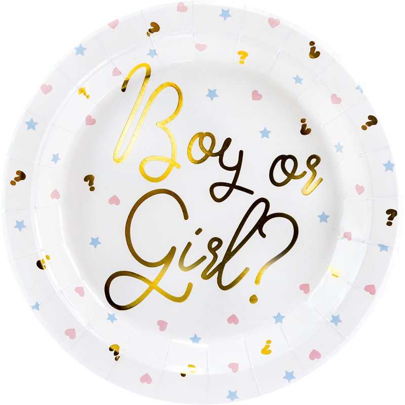 6PK 23cm BOY OR GIRL PLATES
