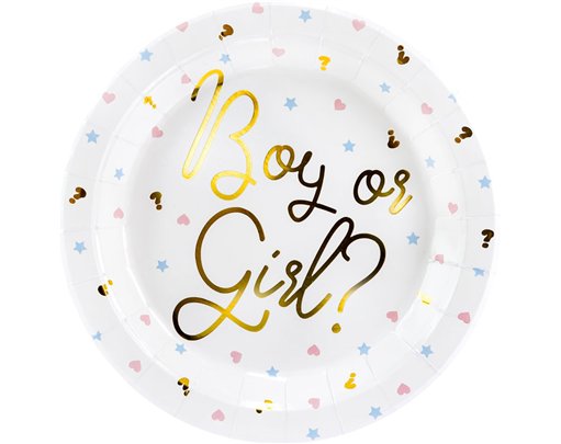 6PK 23cm BOY OR GIRL PLATES