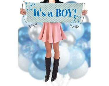 ITS A BOY GENDER REVEAL PULL OUT BANNER
