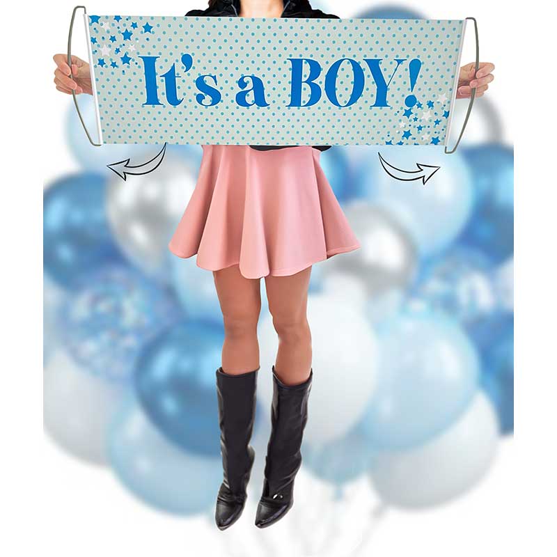 ITS A BOY GENDER REVEAL PULL OUT BANNER