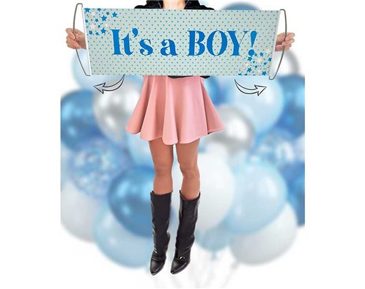 ITS A BOY GENDER REVEAL PULL OUT BANNER