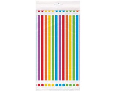54x84in RAINBOW PLASTIC TABLE COVER