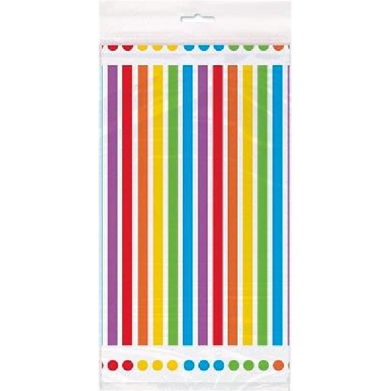 54x84in RAINBOW PLASTIC TABLE COVER