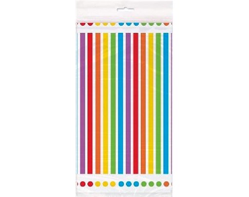 54x84in RAINBOW PLASTIC TABLE COVER