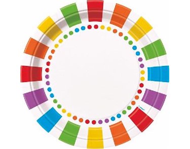 (8) 9IN RAINBOW PLATES