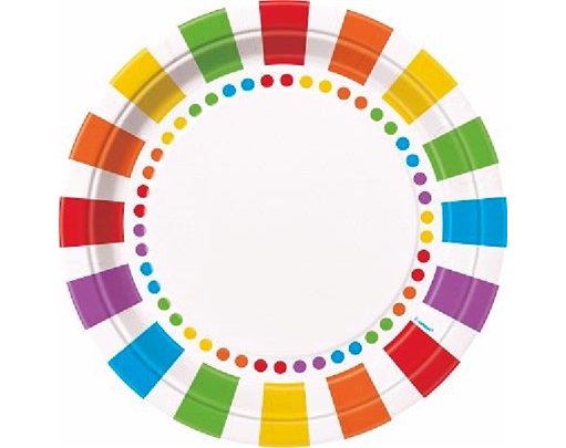 (8) 9IN RAINBOW PLATES