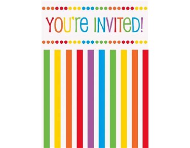 (8) RAINBOW INVITATIONS