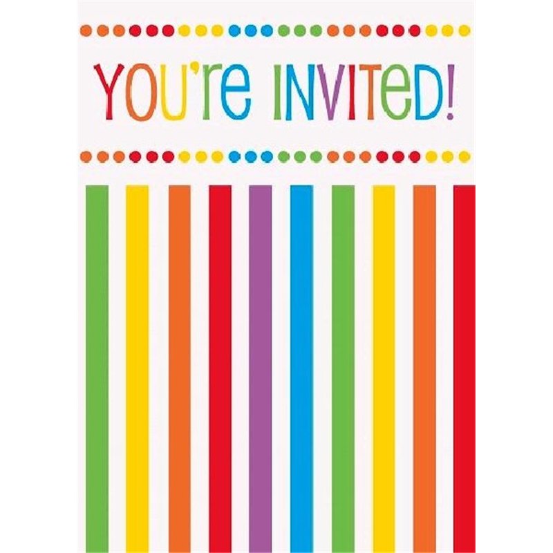 (8) RAINBOW INVITATIONS