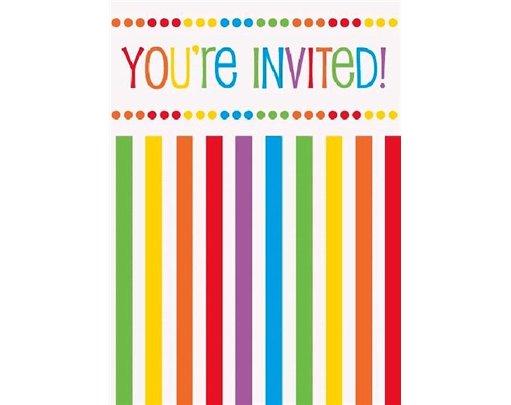 (8) RAINBOW INVITATIONS
