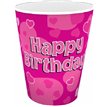 (8) 266ML HAPPY B/DAY PINK CUPS