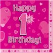 (16) 1ST B/DAY PINK NAPKINS