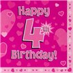 (16) 4TH B/DAY PINK NAPKINS