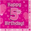 (16) 5TH B/DAY PINK NAPKINS