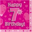 (16) 7TH B/DAY PINK NAPKINS