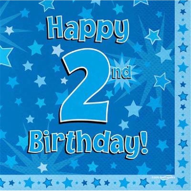 (16) 2ND B/DAY BLUE NAPKINS