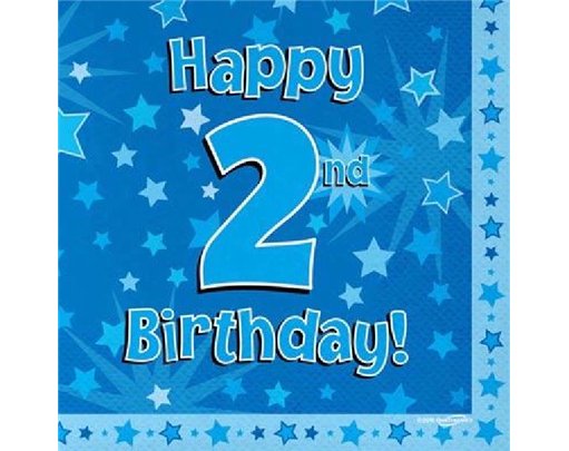 (16) 2ND B/DAY BLUE NAPKINS