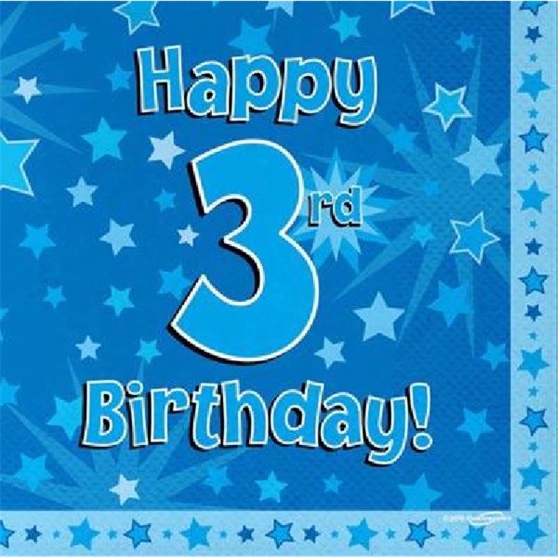(16) 3RD B/DAY BLUE NAPKINS