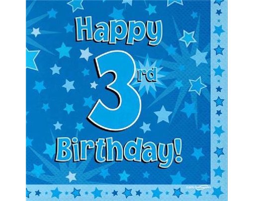 (16) 3RD B/DAY BLUE NAPKINS