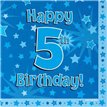 (16) 5TH B/DAY BLUE NAPKINS