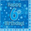 (16) 6TH B/DAY BLUE NAPKINS