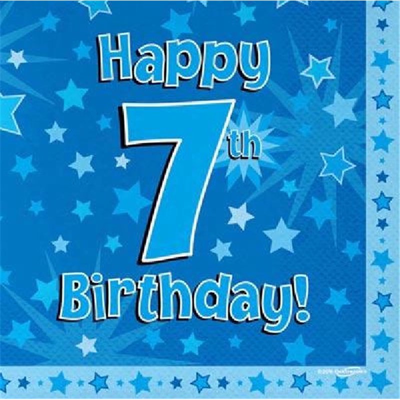(16) 7TH B/DAY BLUE NAPKINS