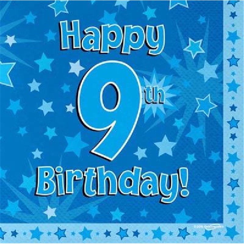 (16) 9TH B/DAY BLUE NAPKINS