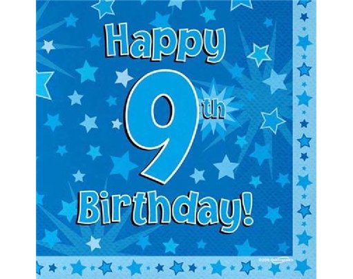 (16) 9TH B/DAY BLUE NAPKINS