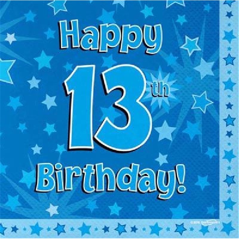 (16) 13TH B/DAY BLUE NAPKINS