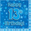 (16) 13TH B/DAY BLUE NAPKINS
