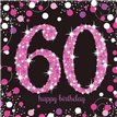 (16) 60TH PINK SPARKLES L/NAPKINS